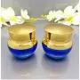 1PCS 30ML1oz Blue Empty Upscale Glass Bottle Jar Container With Gold Lid Inner Pad Cosmetic Makeup Eye Shadow Jar Emulsion Face Cream Travel bottle Container