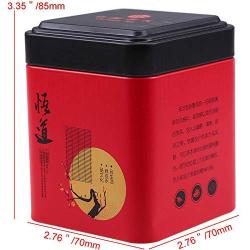 Rabinyod Bulan Chinese style Metal Vintage Tea Tin Black/Green/Red/Gold Sweetbox Tea Canister (Red)