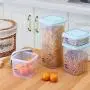 BeesClover Plastic Sealed Transparent Cans Kitchen Storage Box Food Canister Keep Fresh Jar Pink 1000ml