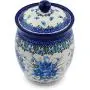 Polish Pottery Jar with Lid 6-inch Forget Me Not made by Ceramika Artystyczna