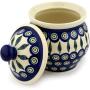 Polish Pottery 6?-inch Jar with Lid (Peacock Leaves Theme) + Certificate of Authenticity