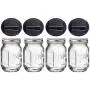 Mini Mason Spice Jar with Dispenser Lid 4oz (4, black)