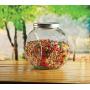 Glass Storage Canister, Clear Cookie Jar with Stainless Steel Lid