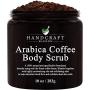 Handcraft Arabica Coffee Body Scrub and Facial Scrub - All Natural with Organic Ingredients - for Stretch Marks, Acne, Powerful Anti Cellulite Remover and Spider Veins 10 oz