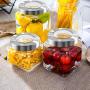 HOUSIYU Sealed Cans, Food Storage Transparent Glass Jars, Moisture-Proof and Dustproof, Large-Capacity for Milk Powder Pasta Tea Honey Pot, Square,800+800+800ml