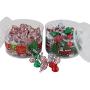 Christmas Containers for Holiday Cookies Candy and Treats with Lids-Light weight and Stackable Bundle of 2 Plastic Jars