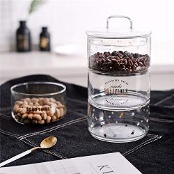 Nordic Glass Storage Jar With Lid Kitchen Coffee Beans Sugar Can Chic Kitchen Seasoning Jars Scandinavian Fresh Fruit Container,Random Pattern
