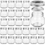 24 PACK Mason Jars 8OZ With Regular Silver Lids and Bands, Ideal for Jam, Honey, Wedding Favors, Shower Favors, Baby Foods, DIY Magnetic Spice Jars, 24 Whiteboard Labels Included