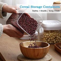 Cookie Jar Cereal Coffee Storage Containers Jar Plastic with Lids Airtight Bpa Free Large, Food Storage Containers Jar for Kitchen Pantry Organization Canister Candy Bulk, 3-Pieces