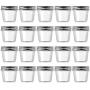 Novelinks 4 Ounce Clear Plastic Jars Containers With Screw On Lids - Refillable Round Empty Plastic Slime Storage Containers for Kitchen & Household Storage - BPA Free (20 Pack)