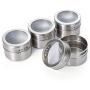 Magnetic Spice Tins Set,Seasonings Can,6/12pcsStainless Steel Round Storage Container Jars Great for For Salt,Pepper,Herbs Or Seasonings(6cps)