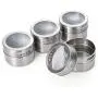 Magnetic Spice Tins Set,Seasonings Can,6/12pcsStainless Steel Round Storage Container Jars Great for For Salt,Pepper,Herbs Or Seasonings(6cps)
