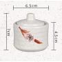 Ceramics Japanese Sugar Bowl Seasoning Pot Salt Pepper Storage Jar with Lid And Spoon