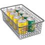 mDesign Modern Farmhouse Metal Wire Storage Organizer Bin Basket with Handles for Kitchen Cabinets, Pantry, Closets, Bedrooms, Bathrooms - 16.25" Long, 4 Pack - Graphite Gray