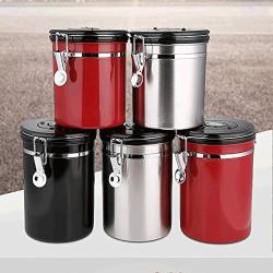 Airtight Coffee and Food Storage Canister Stainless Steel Can Container for Coffee Bean Coffee Ground Tea Sugar Flour, 52 FL Oz (Red)