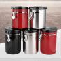Airtight Coffee and Food Storage Canister Stainless Steel Can Container for Coffee Bean Coffee Ground Tea Sugar Flour, 52 FL Oz (Red)
