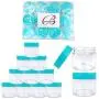 Beauticom 1 oz. 30G/30ML USA Acrylic Round Clear Jars with Teal Flat Top Lids for Creams, Lotions, Make Up, Cosmetics, Samples, Herbs, Ointments (12 Pieces (12 Bottoms & 12 Lids))