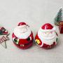 Yagaga Sugar Salt Pepper Storage Jar, Christmas Ceramic Sseasoning Jar Christmas Kitchen Decoration Ceramic Seasoning Box Creative Santa Ceramic Jar (Gift)