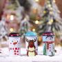 STOBOK 3pcs Christmas Cookie Tins Jar Nesting Boxes Goody Cases Chocolate Gift Storage Box Santa Claus Reindeer Deer Elk Snowman Holiday Party Favors Supplies