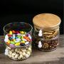 Luxury clear glass food storage jar candy cookie bean sealed container (3, 17.2)