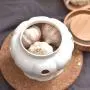 Shelf Floating Openwork Ceramics Storage Jar Garlic Ginger Dried Peppers Storage Box Kitchen Ventilation Storage Tank Pumpkin Cans. (Size : L)