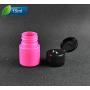 10PCS 15ml/0.5oz Empty Refillable Hot Pink Plastic Flip Cap Bottle Cosmetic Container Jar Pot Vial Travel Packing Storage for Sample Makeup Emollient Water Perfume Lotion Toner Flip Lid Random