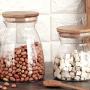 UPKOCH 2pcs Grain Canister Practical Durable Clear Glass Jar Storage Container Empty Storage Bottle for Shop Home Kitchen (700ml + 1100ml)