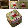 PITCHBLA Christmas Santa Snowman Tinplate Gift Box - Mini Storage Candy Jars - Santa Claus Square Shape Candy Box for Christmas Decorations contribution