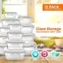 Chefs Star Glass Food Storage Containers [13-Piece Set] - Meal Prep Leakproof Container with Airtight Snap On Lids - Microwave, Oven, Freezer, Dishwasher Safe. for Kitchen, Lunch & Pantry - BPA Free