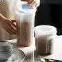 KyStudio Rice Beans Stoarge Jar With Seal Cover 4 Lattices Refrigerator Food Preservation Container Plastic Kitchen Storage Box KyStudio Rice Beans Stoarge Jar With Seal Cover 4 Lattices Refrigerator Food Preservation Container Plastic Kitchen Storage Box