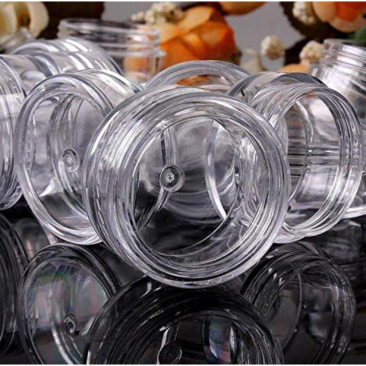 50PCS 10Gram 10ML Cosmetic Sample Containers Small Jars Bottle Storage  Container Plastic Round Pot Tiny Makeup