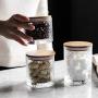 PYXM Cookie Jar Glass Jars with Lid Airtight Storage Container Jar Kitchen Canister Food Cookie Stackable Jar,200ml