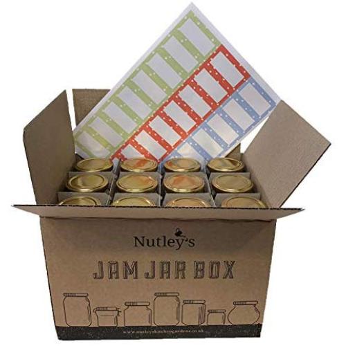 Nutleys 190 ml Hexagonal Jam Jars (20-Piece) with Dotty Labels (24-Piece)