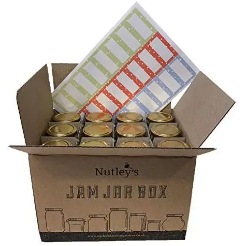 Bouteilles en verre hexagonales de conserve de confiture Nutleys de 190 ml (20 pièces) avec étiquettes rayées (24 pièces) Bouteilles en verre hexagonales de conserve de confiture Nutleys de 190 ml (20 pièces) avec étiquettes rayées (24 pièces)