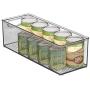 mDesign Plastic Kitchen Pantry Cabinet, Refrigerator or Freezer Food Storage Bins with Handles - Organizer for Fruit, Yogurt, Snacks, Pasta - Food Safe, BPA Free, 6" Wide, 4 Pack - Smoke Gray