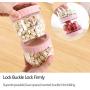 Cereal Containers For Storage With Rotating Seal Cover,Sealed Plastic Container For Stackable,Stackable Jars Dry Food Container,Save Space,0.5L,1L,1.5L,Pink-M-1000ml
