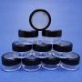 2017 Hot Sale Plastic Window Lid 200 pcs with Sifter and Seal Sticker Translucent Loose Powder Packing Jars