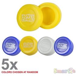 5 Pack HoneyCombz Silicone Container JAR - Random Color - Perfect for travel and storage!