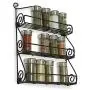 Pentaero Wrought Iron Kitchen Rack, Kitchen Rack, Kitchen Storage Rack, Wall-Mounted Seasoning Rack, 3-Tier Spice Rack Spice Jars Bottle Holder Storage Organizer Shelf for Kitchen (Black) Pentaero Wrought Iron Kitchen Rack, Kitchen Rack, Kitchen Storage Rack, Wall-Mounted Seasoning Rack, 3-Tier Spice Rack Spice Jars Bottle Holder Storage Organizer Shelf for Kitchen (Black)