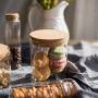 Kitchen Storage Containers with Cork Lids Kitchen Organization Glass Storage Jar (L)