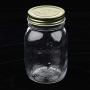 Glass Tea Coffee Canister Cookie Jar Storage Tin Honey Pot Dispenser 3 Sizes - Clear, 500ml