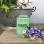 Jade Glass Retro Country Grits Medium Canister/Container - Vintage Style Kitchen - Jadeite Jadite