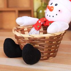 Kaplorei 2PCS Christmas Snowman Santa Claus Candy Storage Basket Decoration Santa Claus Storage Basket Gift Holder Xmas Storage Basket Fruits Container Basket Box Jar