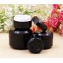 6Pcs Black Plastic Cosmetic Cream Bottles Empty Refillable Makeup Sample Nail Powder Facial Cream Eye Cream Storage Container Vial Pot Jars(15g/0.5oz)