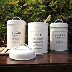Metal Colorful Seal Storage Jar Classical Minimalist Nordic Desktop Storage Bottle Home Organizer Coffee Sugar Tea Container,White Coffee