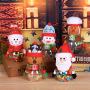Thenxin Mini Christmas Candy Jar Food Storage Container Clear Plastic Candy Jar for Peppermints and Assorted Candy Party Decor Kids Gift(A-B,7 x 17 cm)