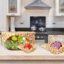 Garden Bloom Beeswax Food Wrap ? Sustainable Plastic Alternative Beeswax Wrap 3 Pack ? 1 Small, 1 Medium, 1 Large Organic Reusable Beeswax Food Wraps ? Washable & Biodegradable Food Stasher