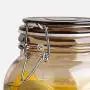 Glasbehälter für Mason Jars, Glashaue mit Deckeln für Trinken und Aufbewahrung, wiederverwendbarer Behälter für Saft, Milch, Großküchenutensilien, Kaffee, Tee, Snacks, runde Glashaue (Farbe: Kaffee, Größe: 500ml)