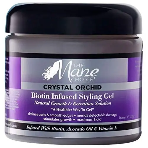 THE MANE CHOICE - Crystal Orchid Biotin Infused Styling Gel, Natural Growth and Retention Solution - A Healthier Way To Gel, 16 Oz, Pack of 1 THE MANE CHOICE - Crystal Orchid Biotin Infused Styling Gel, Natural Growth and Retention Solution - A Healthier Way To Gel, 16 Oz, Pack of 1