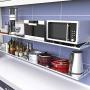 Spice Rack Wall Mount Multi-Function Organizer Single Stainless Steel Herb Jar Container Microwave Oven Shelf Storage For Kitchen Bathrooms Pantry Home Cabinet Organizers (Size : 100x35x12.8cm)